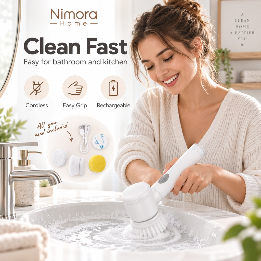 Nimora Home 5-in-1 Cordless Electric Scrubber