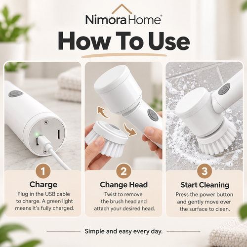 Nimora Home 5-in-1 Cordless Electric Scrubber